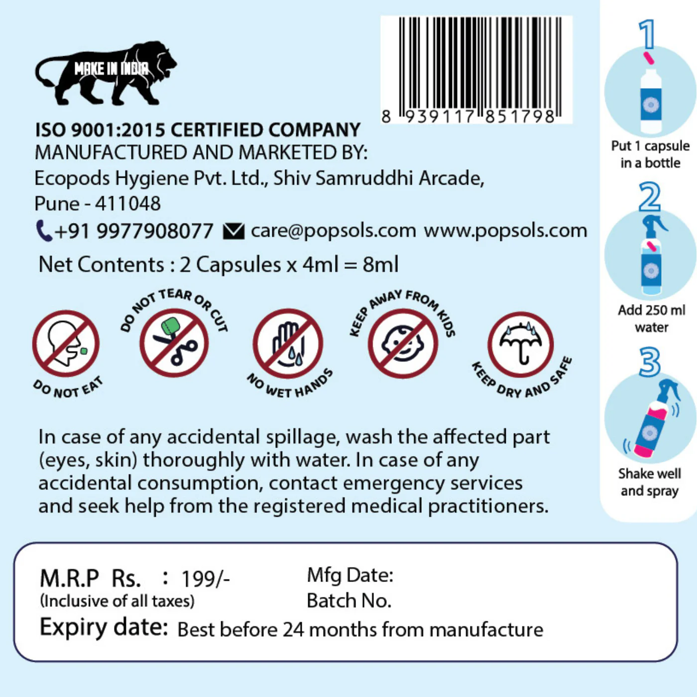 Pack of 1 box of Eco-Friendly Glass Cleaner Capsules– Streak-Free, Zero Waste Cleaning - Image 5